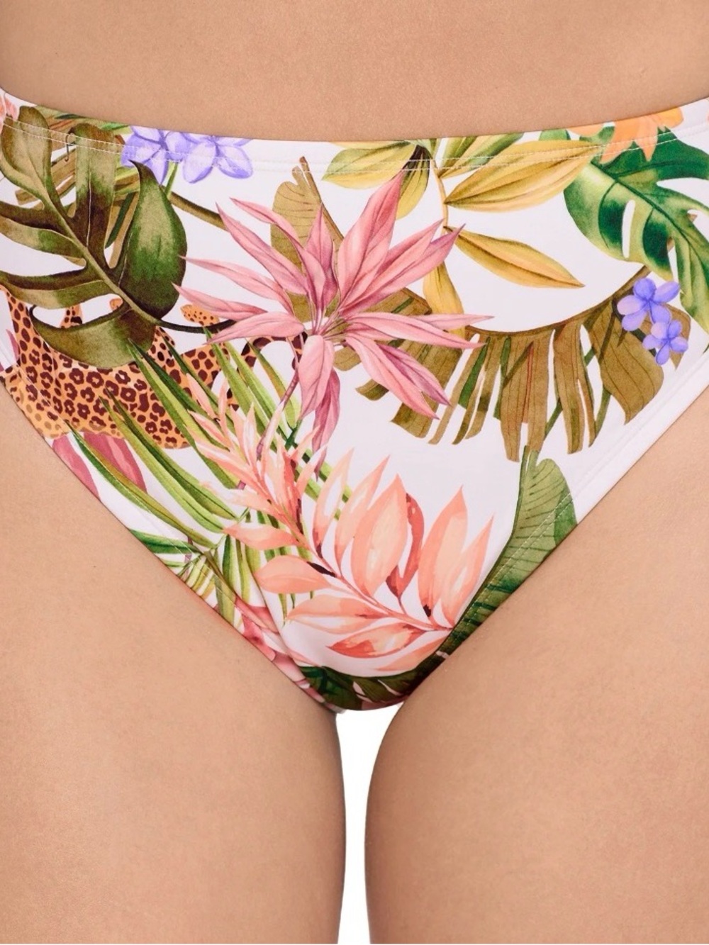 Exotic jungle cheeky high waist bikini bottoms